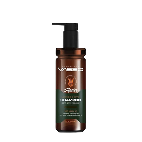 Vasso Hipster Baard- & Snor Shampoo met Jojobaolie – Verzorgend & Anti-Roos – 260 ml