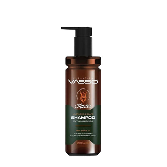 Vasso Hipster Baard- & Snor Shampoo met Jojobaolie – Verzorgend & Anti-Roos – 260 ml