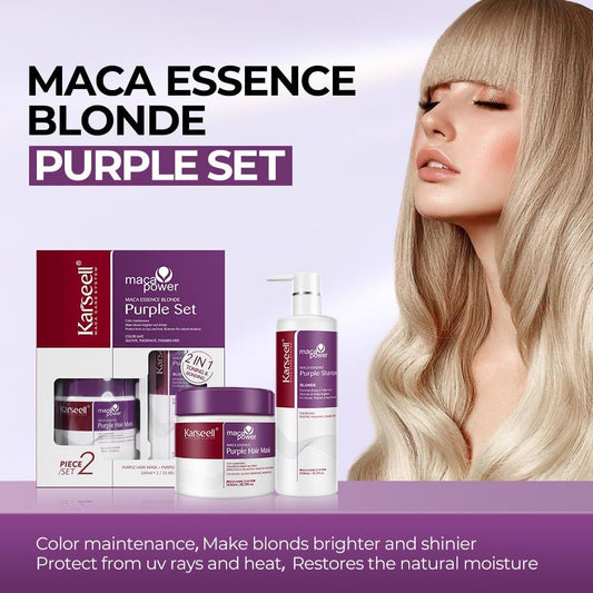 Karseell Purple Haarmasker + Purple Shampoo – Set voor Blond & Grijs Haar