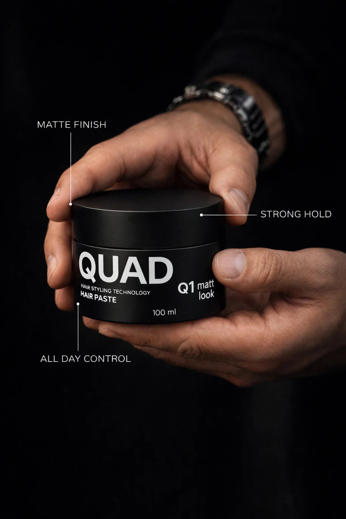 QUAD Q1 Matt Look Hair Paste – Haarpasta – Sterke Hold – Matte Finish – 100 ml