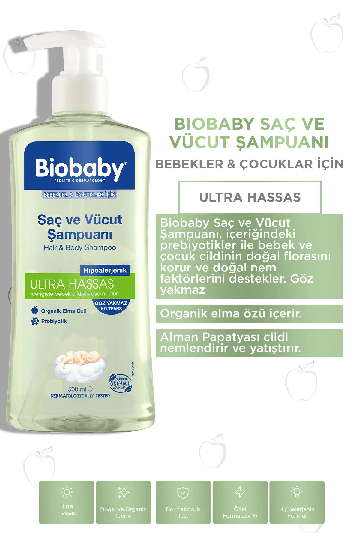 Biobaby - Atocare Shampoo voor Droge en Atopische Huid 300 ml – Hypoallergene Baby Shampoo voor Haar en Lichaam