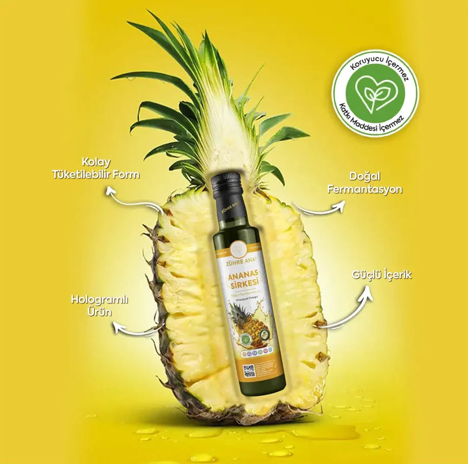 Zühre Ana Ananas Azijn 500 ml |Natuurlijk Gefermenteerde