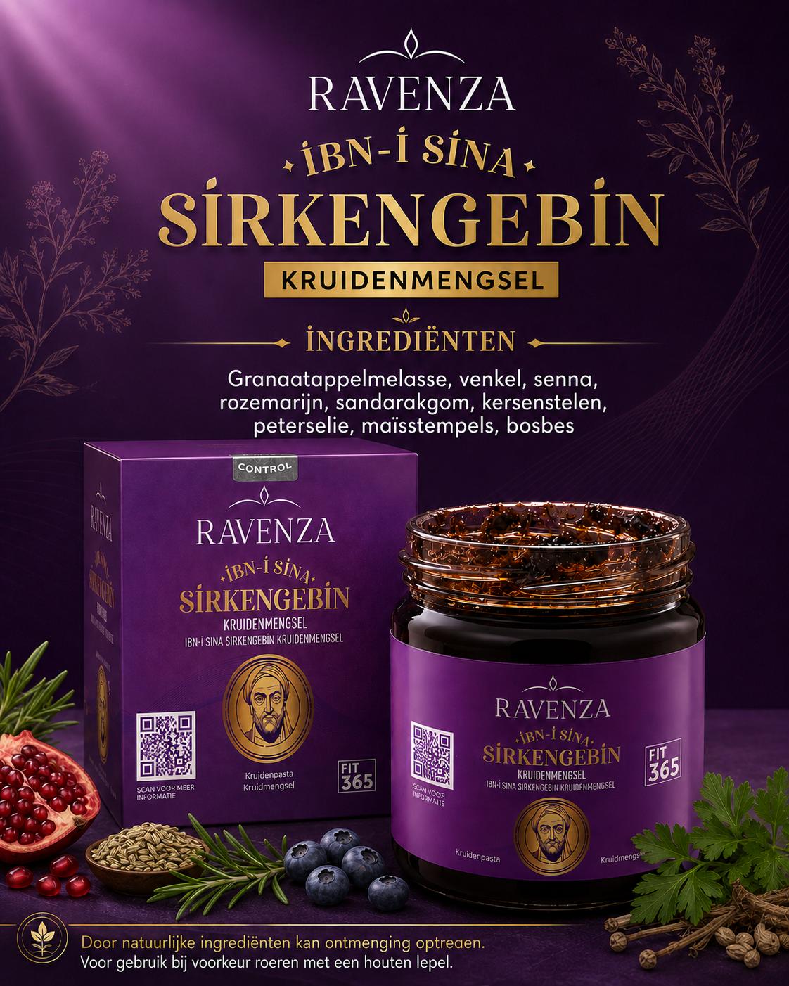 Ravenza İbn-i Sina Sirkencebin – Kruidenpasta met Granaatappelmelasse, Venkel, Rozemarijn, Chia & Quinoa – 240 g