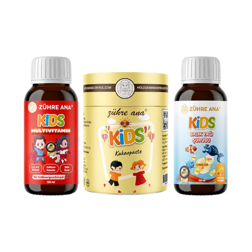 Zühre Ana Kids Voordeelpakket – Multivitamine Siroop | Omega 3 Visolie Siroop | Kids Cacaopasta