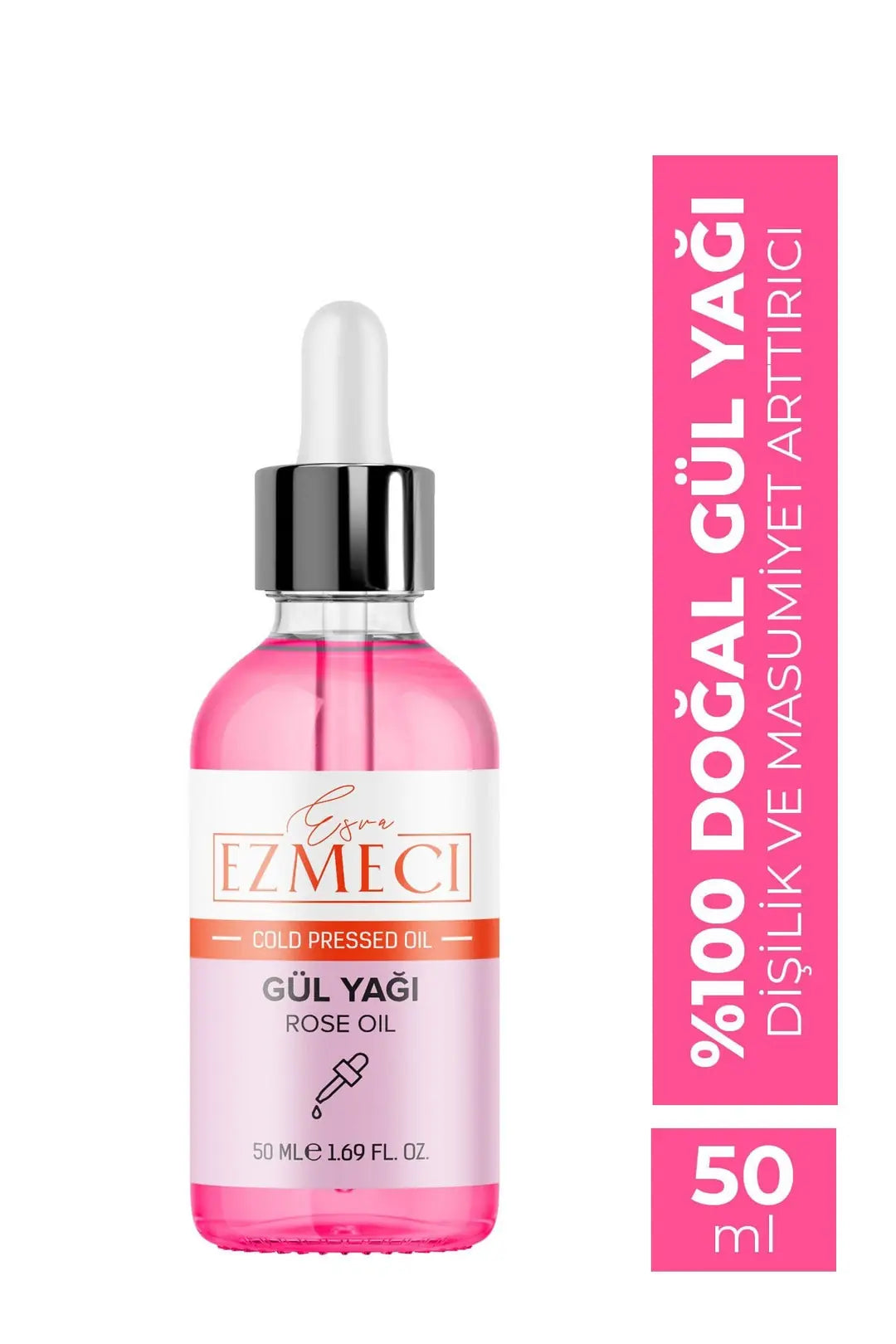 Esra Ezmeci Rozenolie – 50ml | 100% Pure Essentiële Olie voor Vrouwelijkheid & Huidverzorging