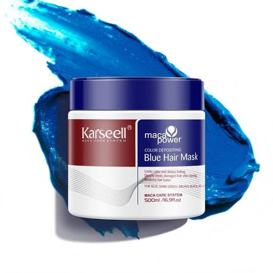 Karseell Maca Power Blue Hair Mask – Blauw Kleurmasker voor Gekleurd Haar – 500 ml